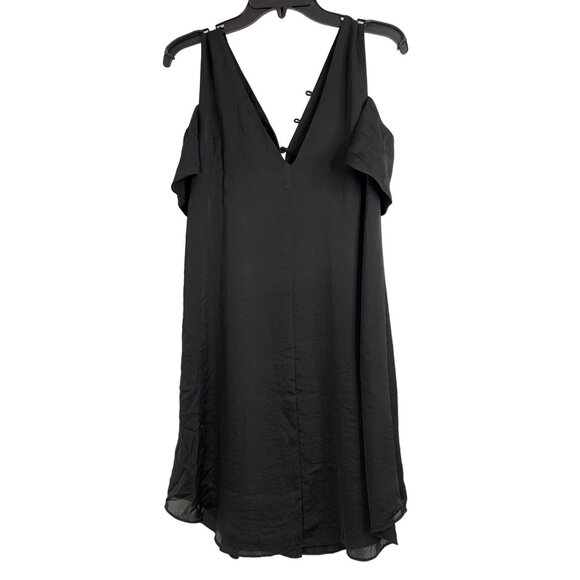 Rachel Rachel Roy Size S/M Black Double V Swing Dress Cold Shoulder Mini 6945 - Picture 11 of 16